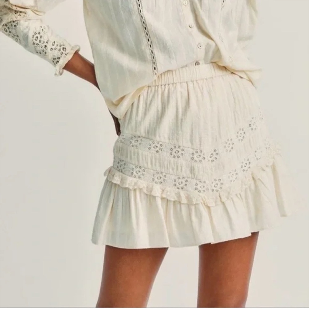 NWT LoveShackFancy Ivory Cove Skirt - Size S